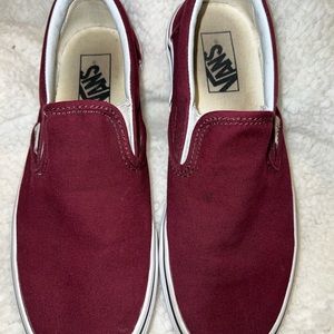 Maroon slip on vans